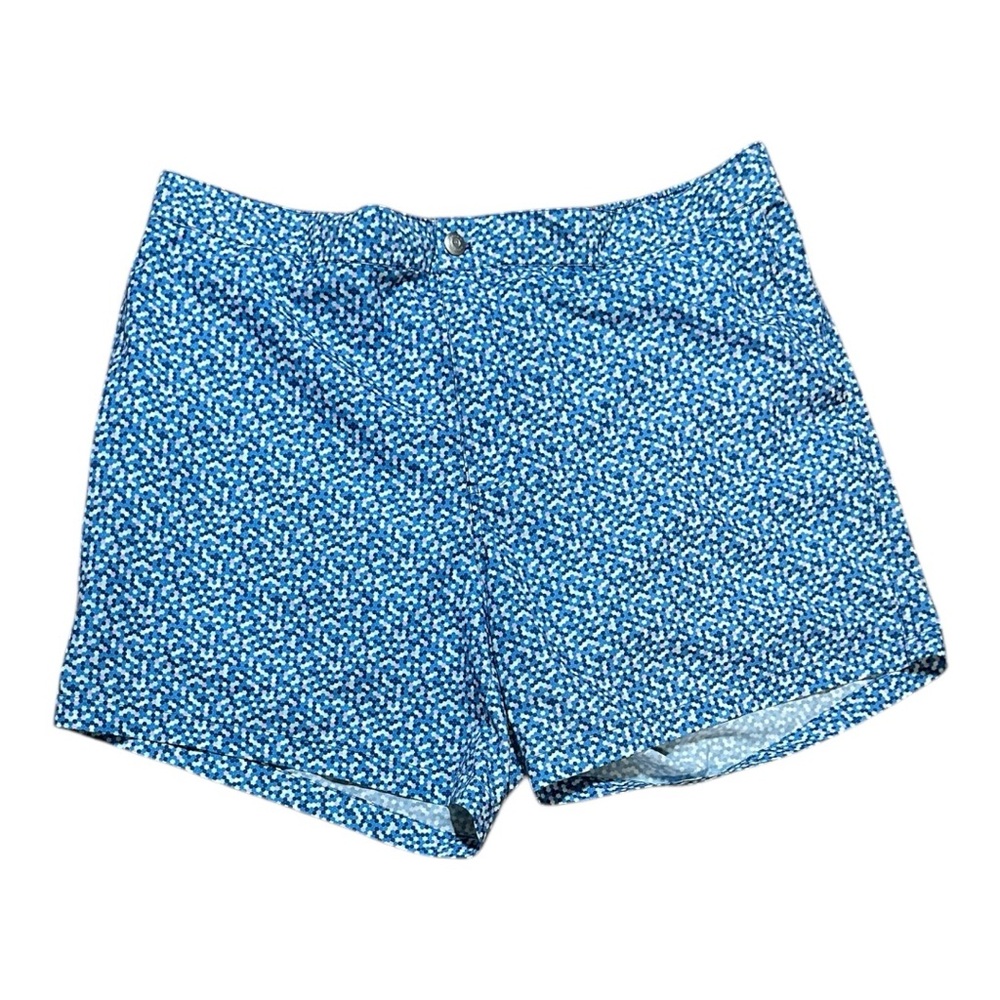 Peter Millar Crown Crafted Palma Dot Blue Swim Trunks Mens XL